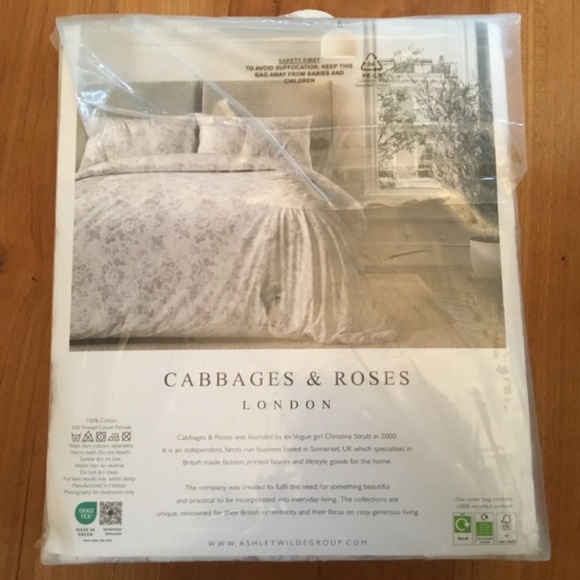 Cabbages & Roses King Duvet Set ‘Paris Rose’ Deep Lavender - Picture 3 of 4